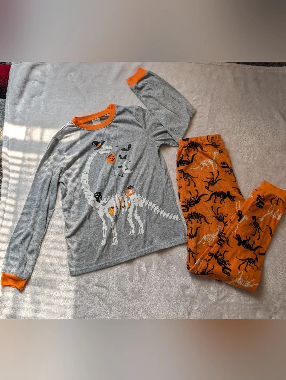 Jellifish Kids Halloween Dinosaur Skeleton Pajama Set Boys XL 14/16